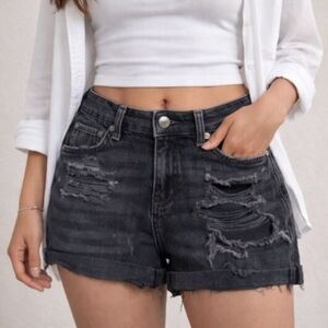 American Eagle Outfitters Tomgirl Stretch Distressed Shorts Sz 14